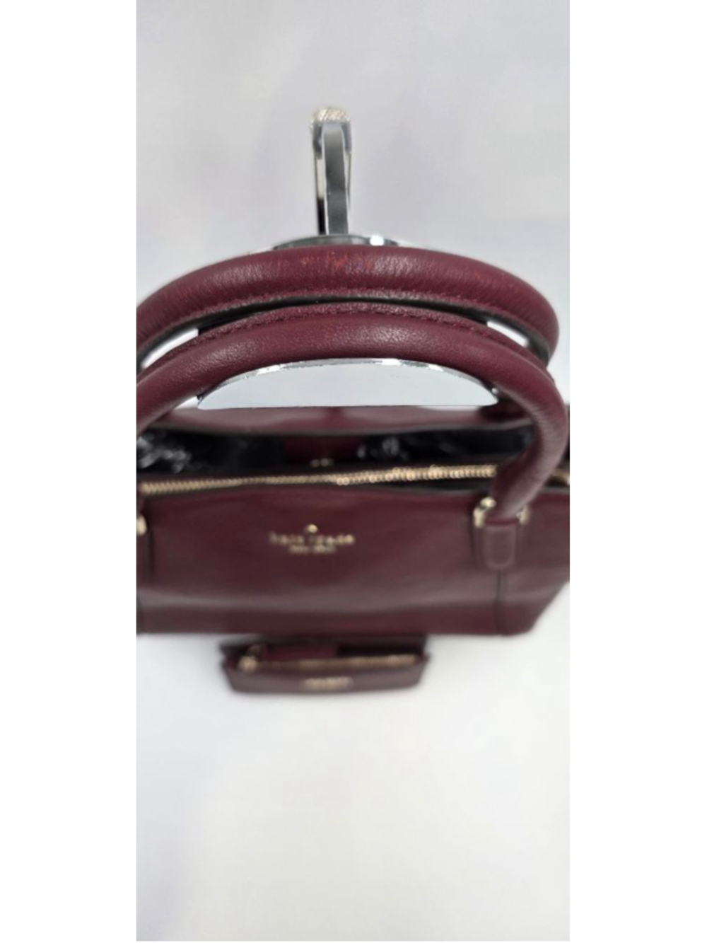 Kate Spade Jackson Deep Cherrywood Satchel Purse with matching Wallet - Picture 4 of 16